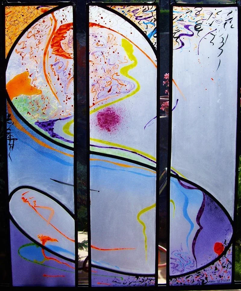 Vitrail en triptyque